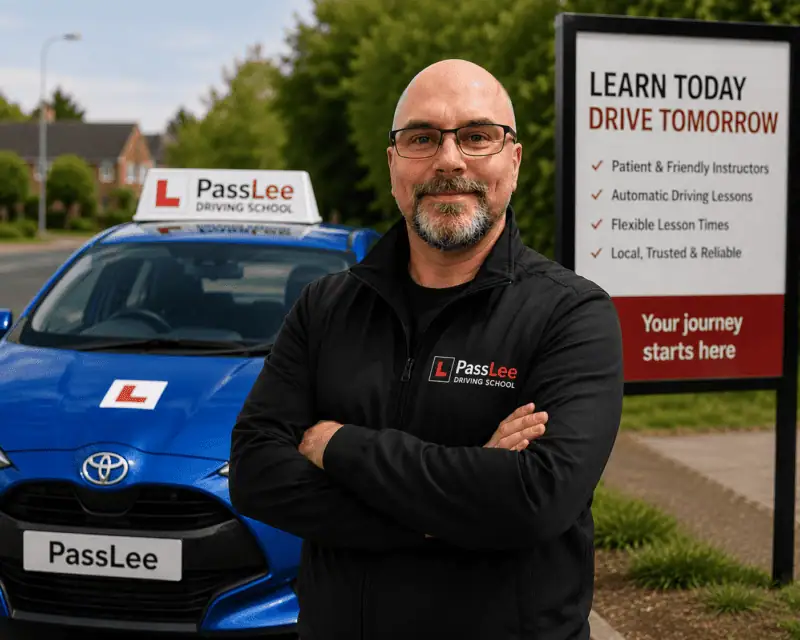 Lee, Grade A automatic driving instructor at PassLee, with his tuition car